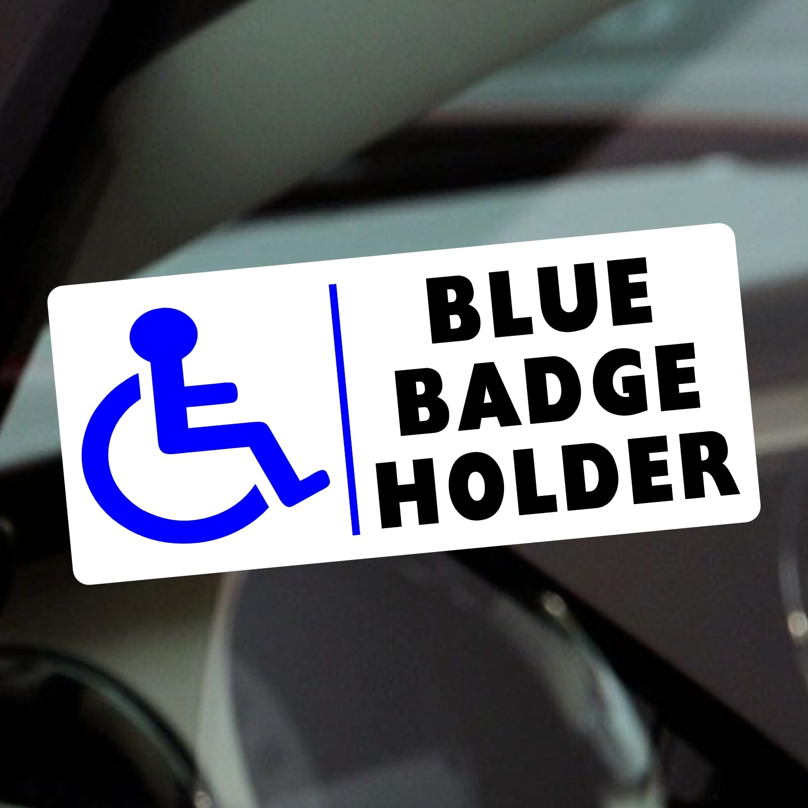 Platinum Place Uv Specialist Full Colour Inks 1 X Df7 Sticker Blue Badge Holder Sign Disabled Disability Car Window Awareness Notice Driver Vehicle Decal Label Motability Handicap Accessible Parking 200X87mm (Internal Window To Face Outwards)