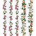 CEWOR 5pcs Fake Flowers Vine Artificial Flowers Rose Vine for Home Wedding Party Garden Decor(Two Pinks)