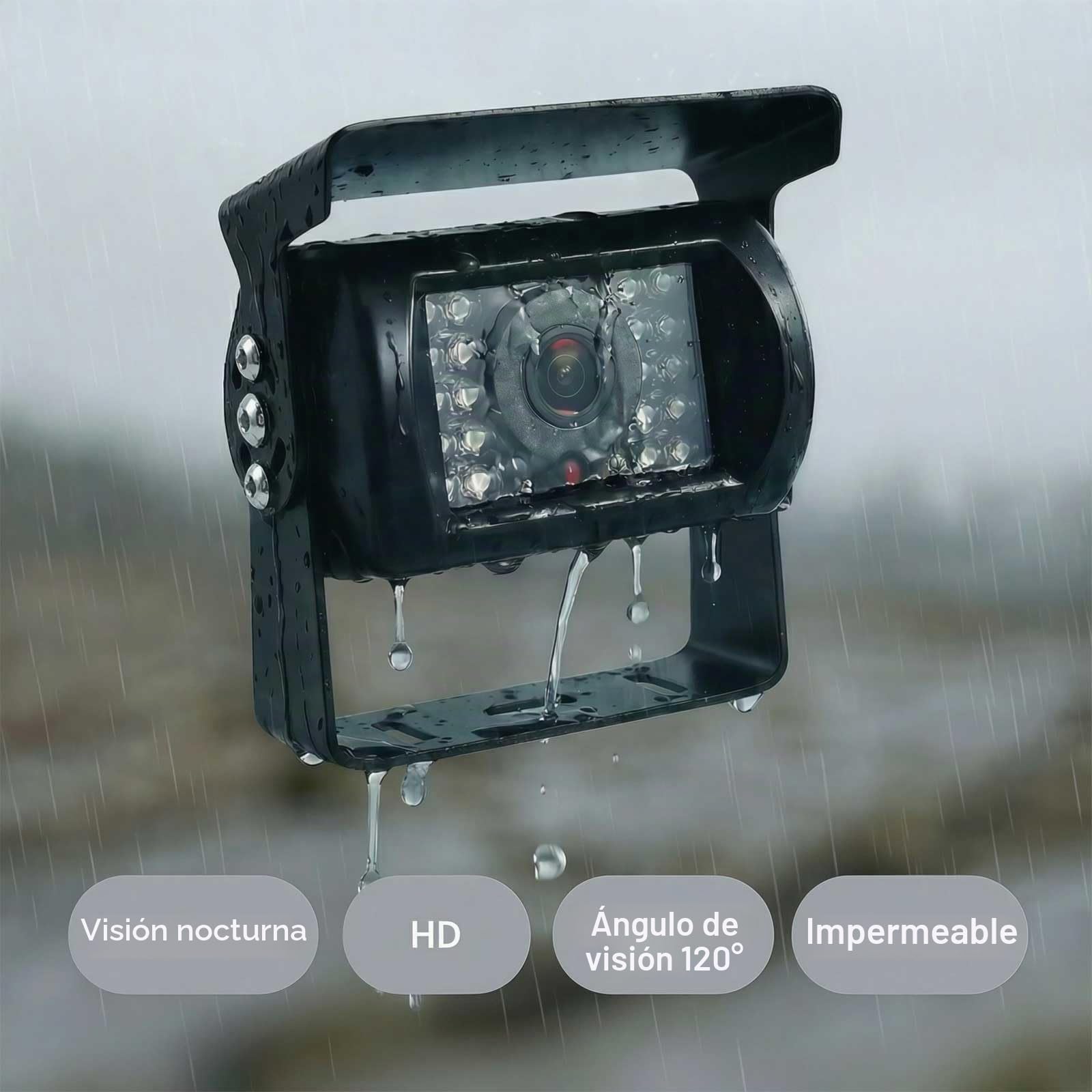 12 V-24 V RV Camión Van Trailer Bus Kit de cámara de Seguridad, 7 Pulgadas TFTLCD HD Color Monitor + Impermeable visión Nocturna vehículo Aparcamiento Marcha atrás cámara de visión Trasera