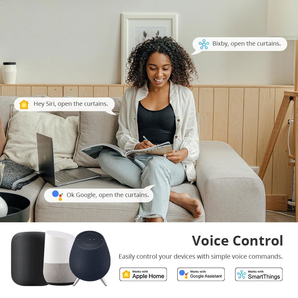 Motore per Tende a Rullo Smart WiFi Matter per Tubo da 17/25/28mm, Controllo APP Abilitato Matter Homekit, Comando Vocale Siri, Motore DC da Inserire (Motore+Telecomando a 9 Vie)