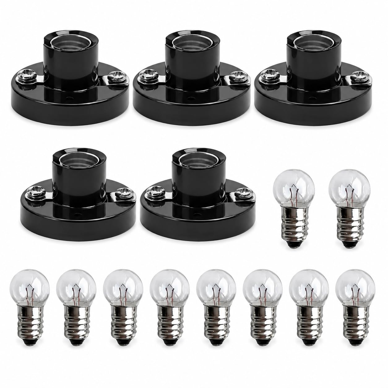 E10 Lamp Socket Set with 3.8V Bulbs for Physics Experiments DIY Circuits