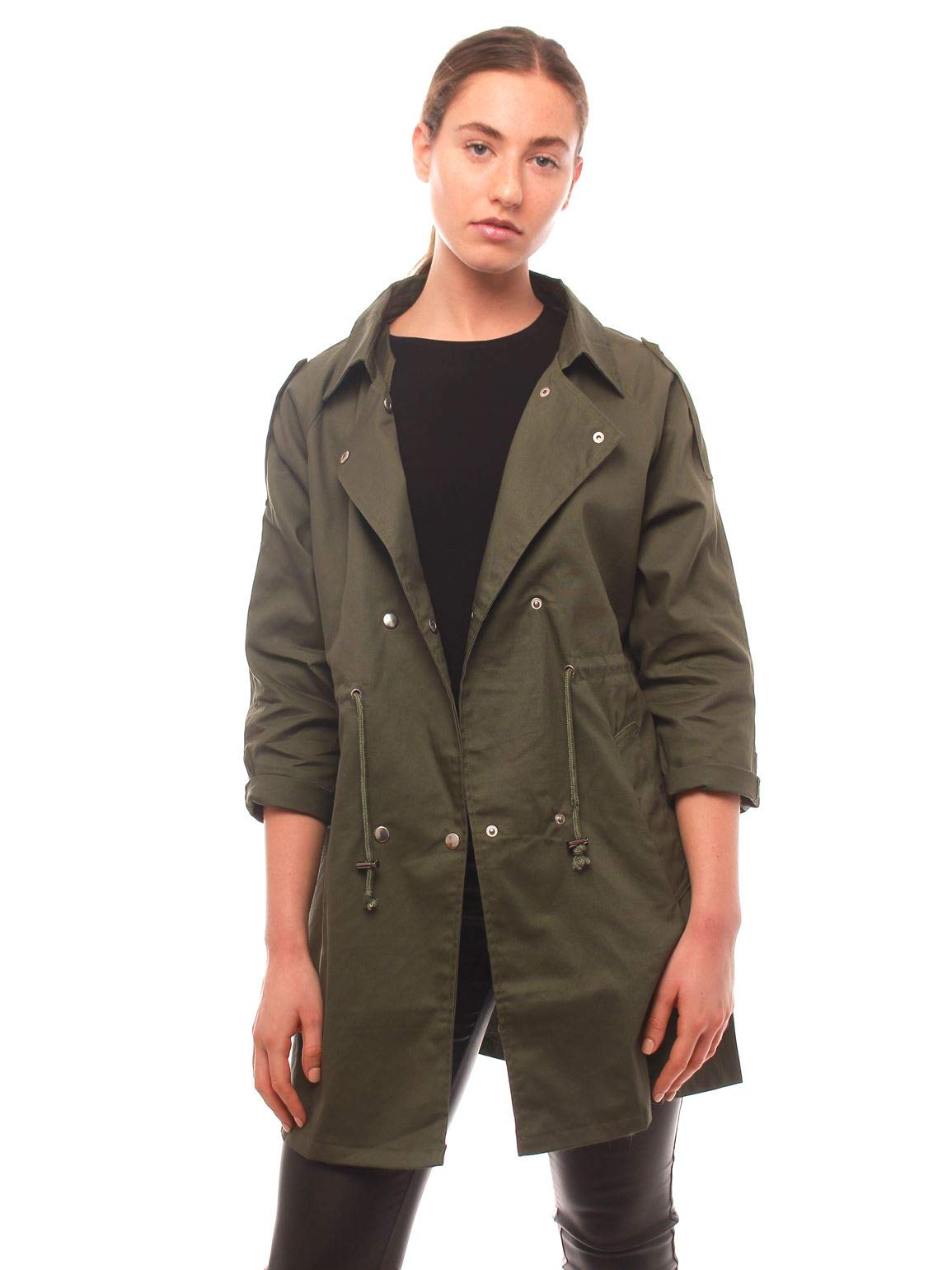 SS7 Womens Trench Coat Mac Jacket Khaki