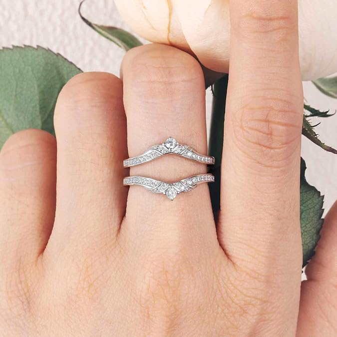 Moissanite Wedding Ring Enhancers for Engagement Rings for Women Size 4-12