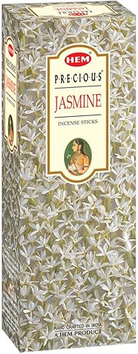 HEM Palitos de incienso preciosos jazmín (caja de tubos de 0.71oz)  Fragancia natural para habitaciones aromáticas  Incienso removedor de olores