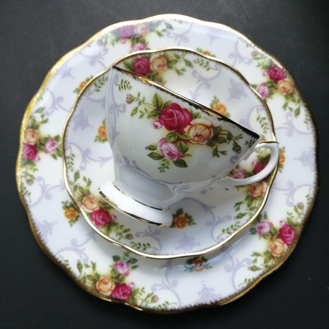 Amazon.com: Royal Albert Rose Cameo Violet Trio Cup & Saucer Plate 