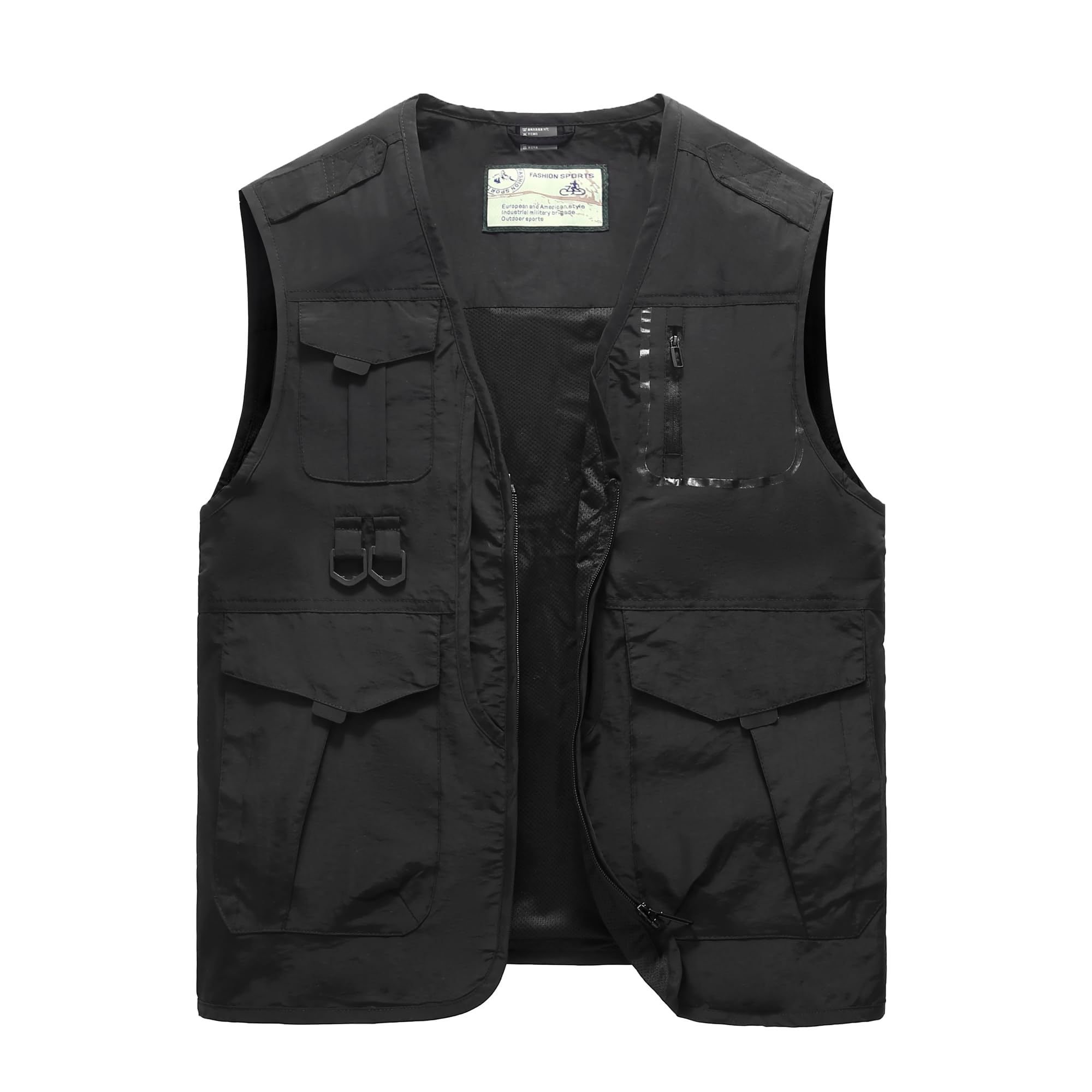 Gilet da Pesca da Uomo All'Aperto Gilet Multi-Tasca Gilet da Senza Maniche Traspirante Asciugatura Rapida Giacca da Lavoro Giubbino Caccia Fotografi Gilet