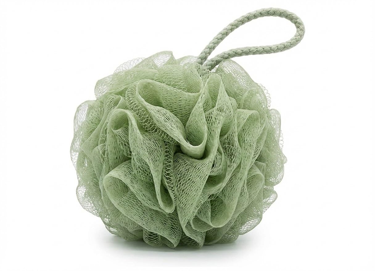 SPHTOEO Bath Shower Sponge Loofahs Mesh Pouf Shower Bath Ball Brush (Green)-image-30