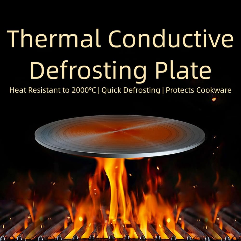 Placa separadora de calor para estufa de gas con aluminio grueso de 4 mm y 6 mm, diseño antideslizante de doble cara para evitar que la olla se deslice y mejorar la uniformidad del calor (J)