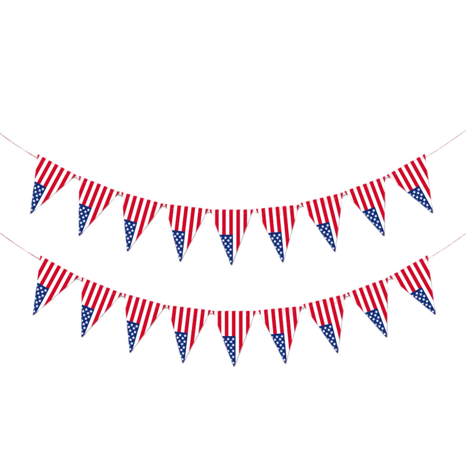 2 Pcs World Cup Flags Banner, USA Bunting, World Cup Decorations Triangular American Flags for Worlds Cups Euro Football Olympic Party Decorations