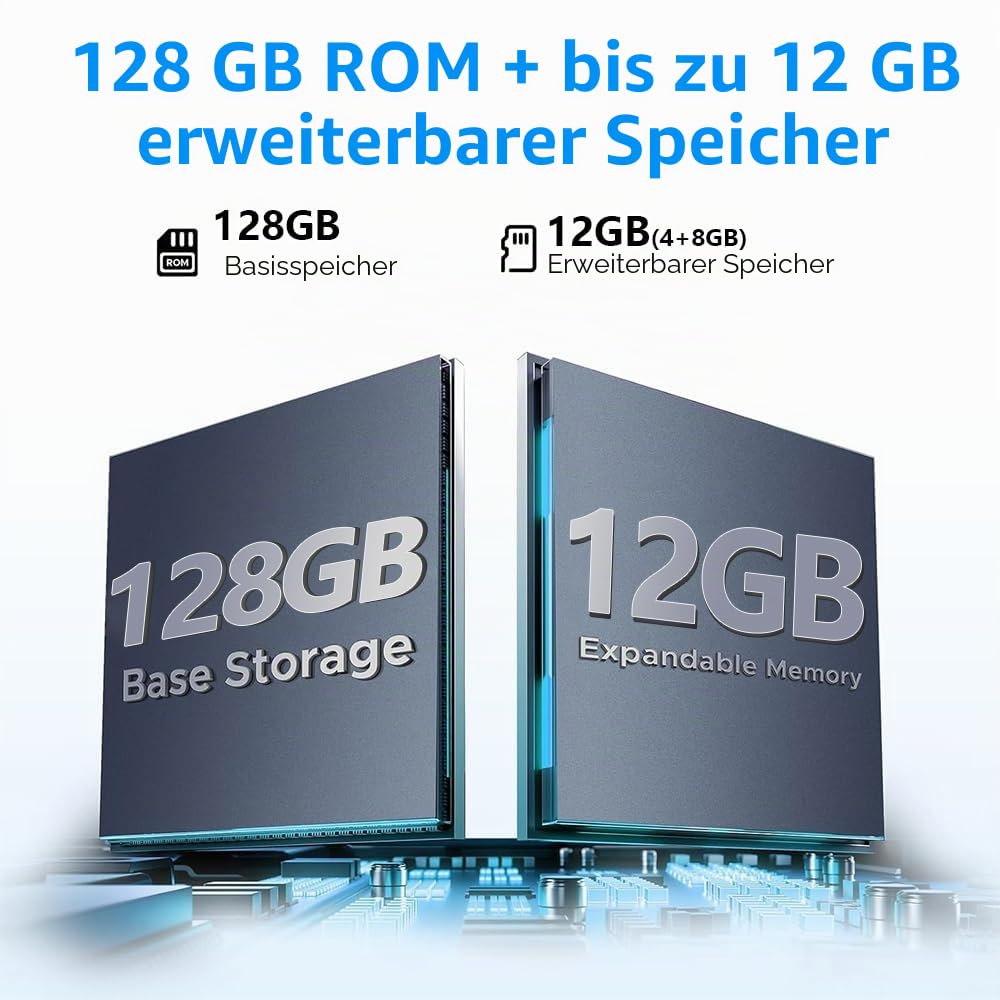Crelander 10,1 Zoll Android 15 Tablet, 12GB+128GB Android Tablet, 5000mAh Akku, 1280x800 Touchscreen, Bluetooth/WiFi, Bundle mit Hülle, Tastatur, Maus & Stylus (Grau)