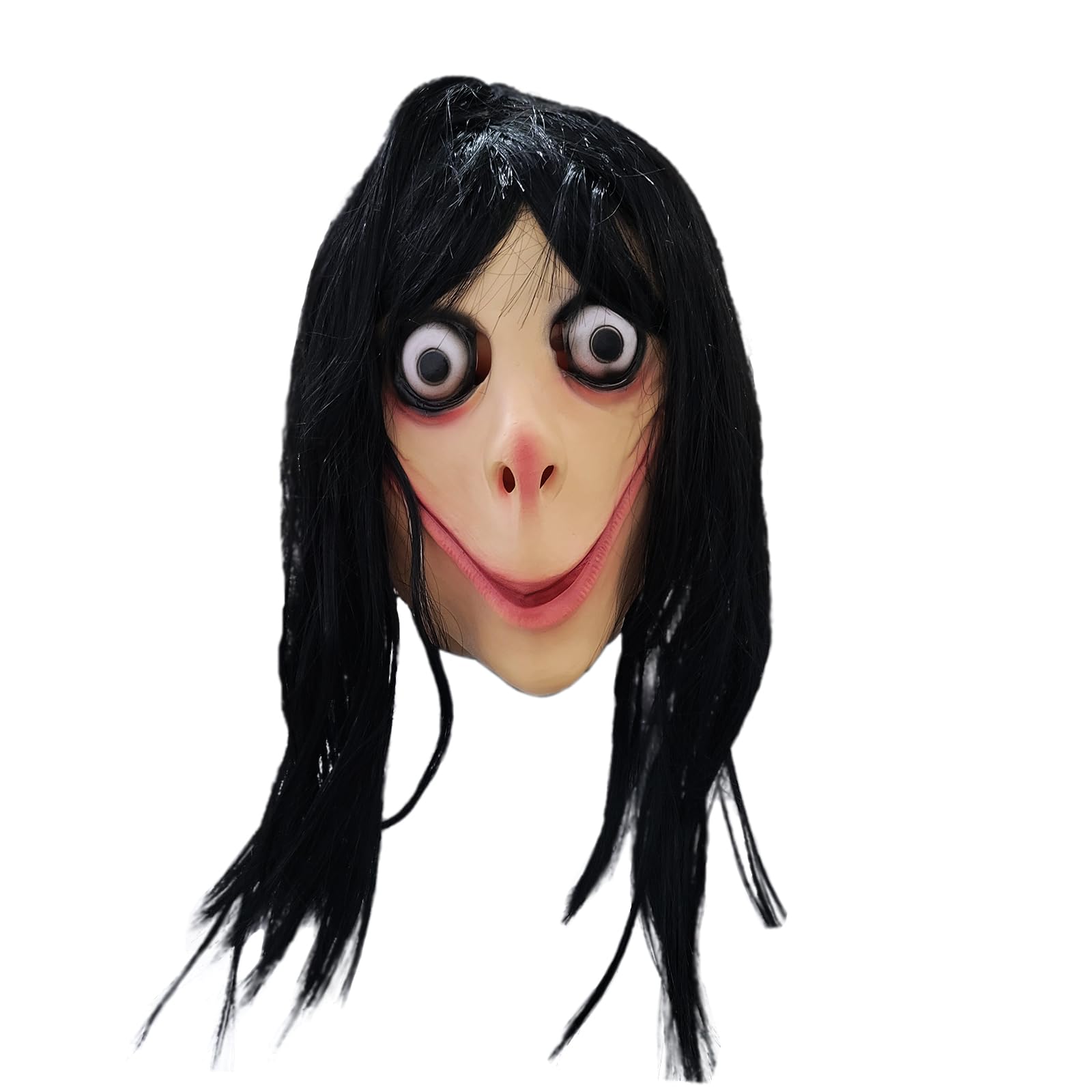 Young Wolf Horrible Devil Mask Long Hair Scary Challenge Games Evil Costume Halloween Cosplay Party Creepy Decoration