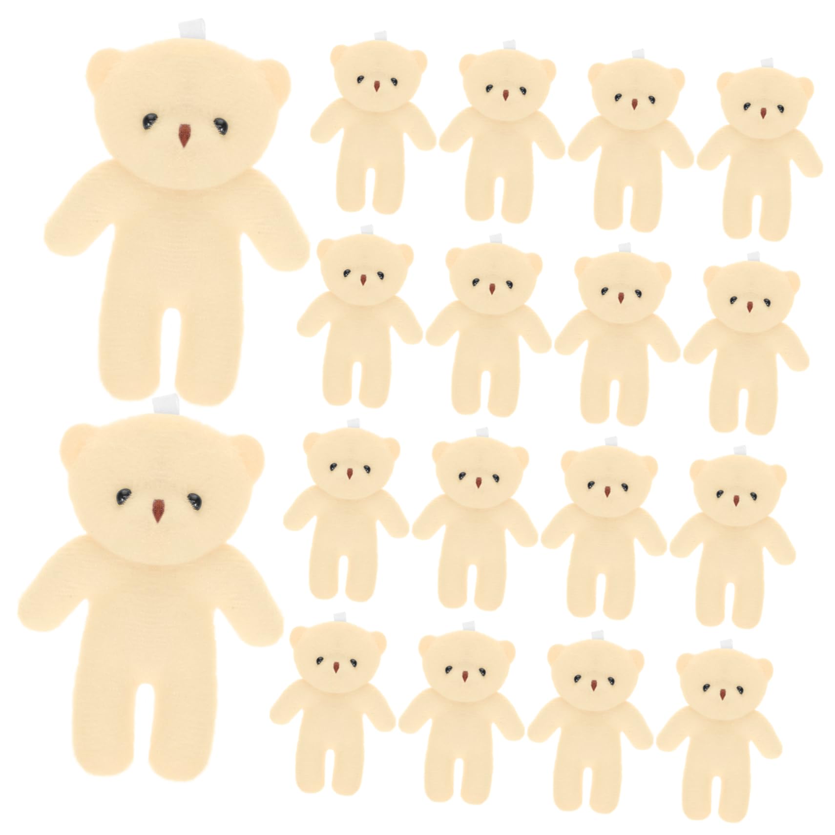 VANZACK 18pcs Mini Bear Pendants Multi-functional Bear Figurines for Home Decor Keychain Adorable Plush Stuffed Animals