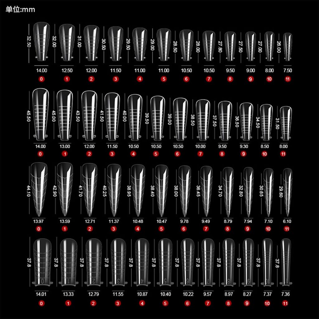 288 Pcs Nail Forms Nail Extension Molds Acrylic Nail Extension Tips