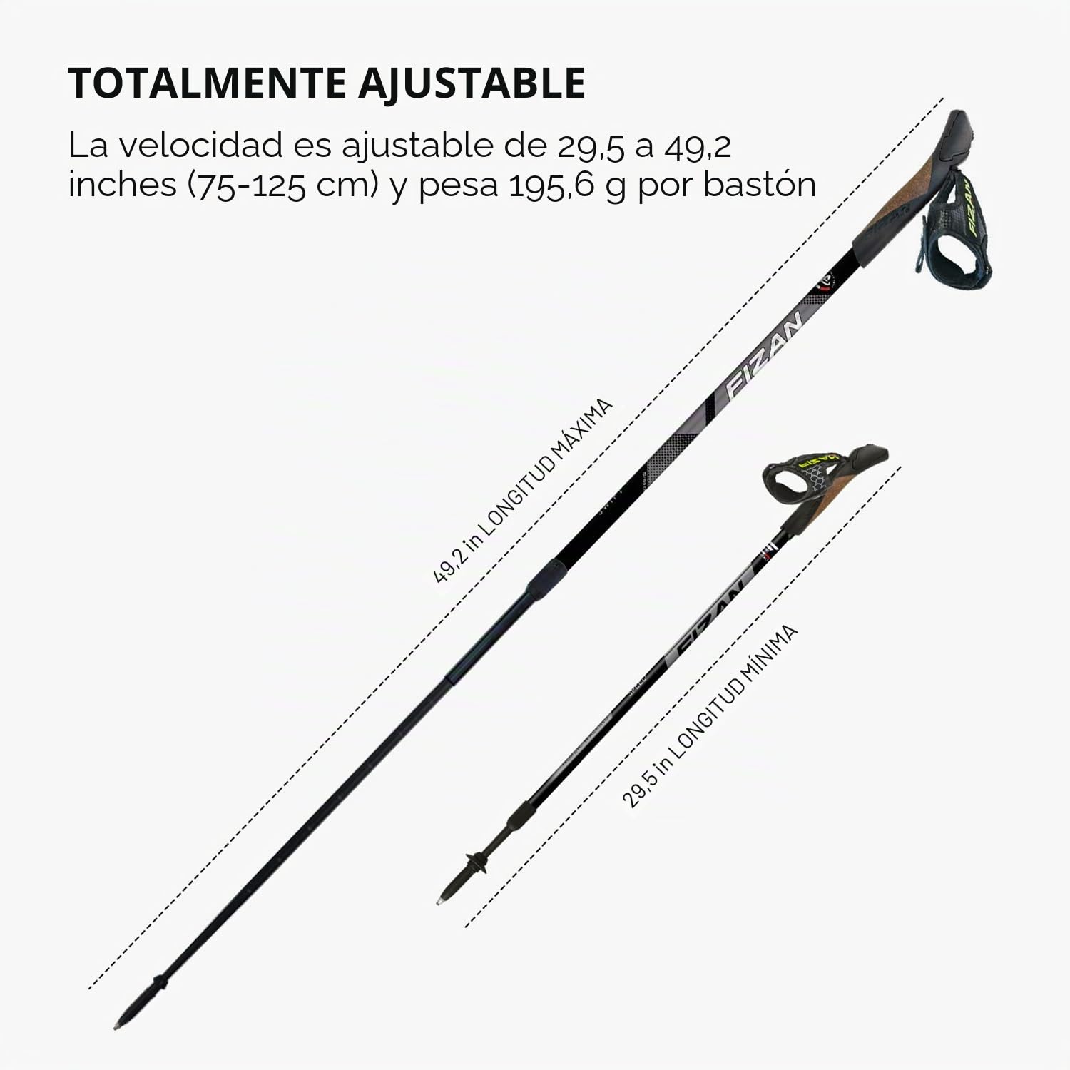 FIZAN Speed, Modelo Swift, Bastones de Senderismo y Marcha nórdica, Unisex para Adultos