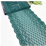 3 Yard Elastic Lace 9 Inch-Emerald Green Elastic Stretch Lace Skirt Hem Dress Underwear Sewing Craft DIY Apparel Fabrics Lace-Lace Fabric Ribbon Trim for Sewing Lingerie Nightgowns Bra Sexy Underwear