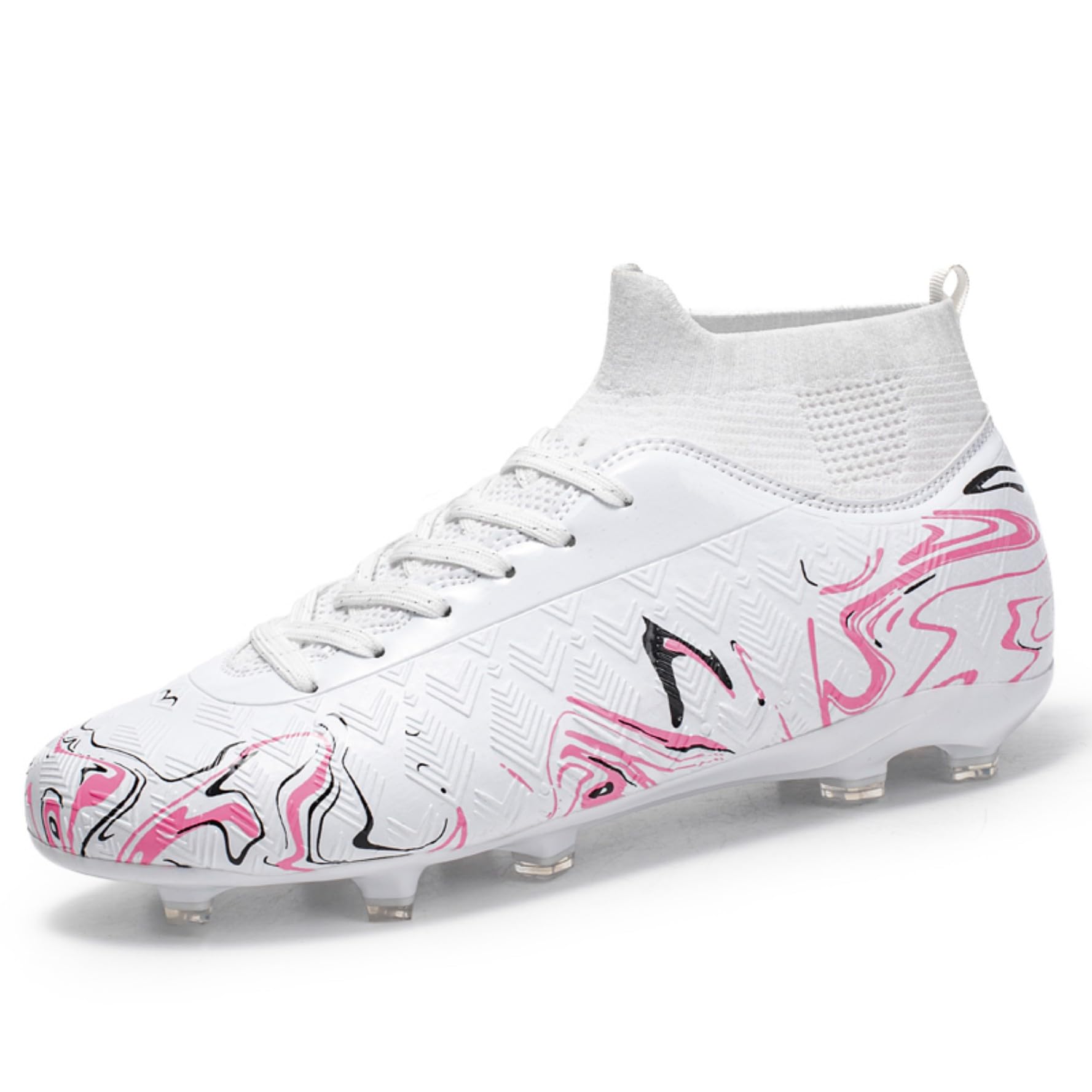 Chaussures De Football WEJIESS – Crampons AG/TF, Cuir Synthétique Léger, Amorti, Pour Hommes Et Jeunes, Entraînement Extérieur