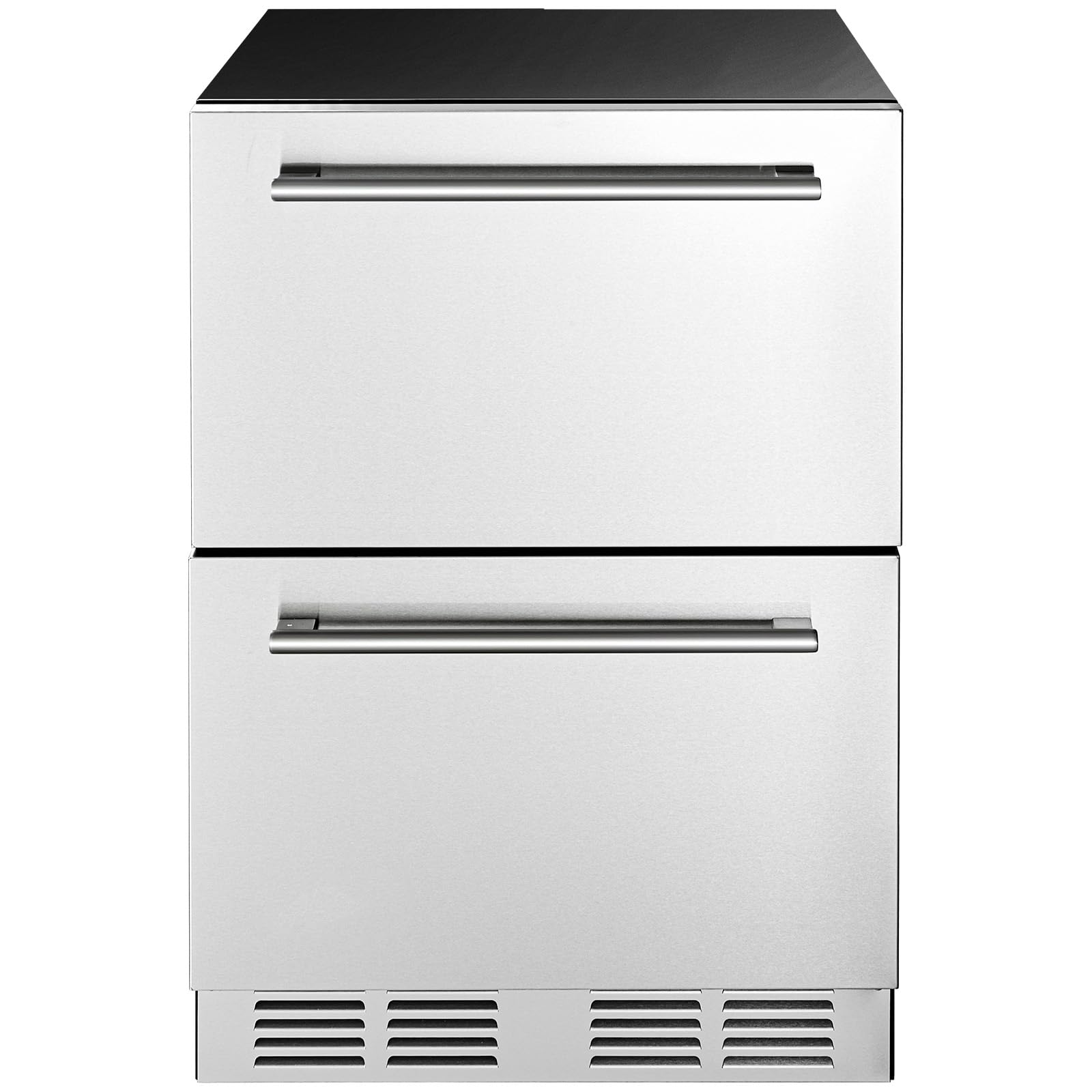 Happybuy 24-Inch Under Counter Drawer Refrigerator, Stainless Steel Dual Drawer Fridge with Temperature Control, LED Display, and Powerful Compressor for Home, Office, or Outdoor Use | Fridge.com