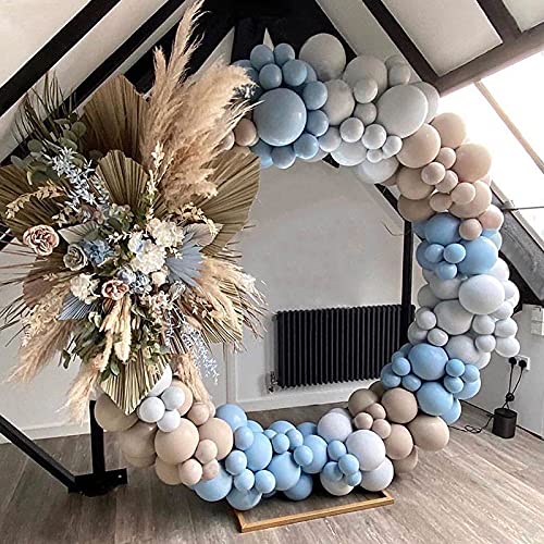 Kubert 140pcs Macaron Blue Balloons Garland Baby Shower Decoration Matte Gray Balloon Arch Valentine's Day Decoration Wedding Supplies