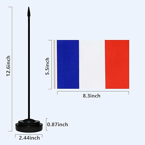 Miniatura 22 de Juego de banderas de escritorio japonesas de lujo, pequeñas banderas de escritorio japonesas en miniatura con poste sólido, base negra y tapa