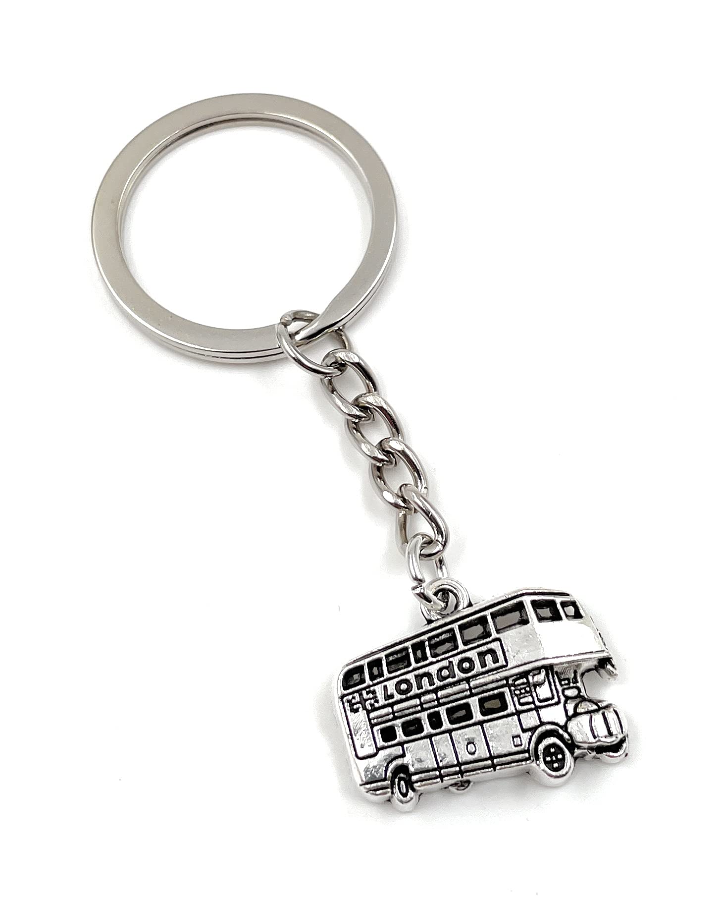 Onwomania Silver Onlineworld2013 Key Chain Bus London Bus Metal Pendant Charm
