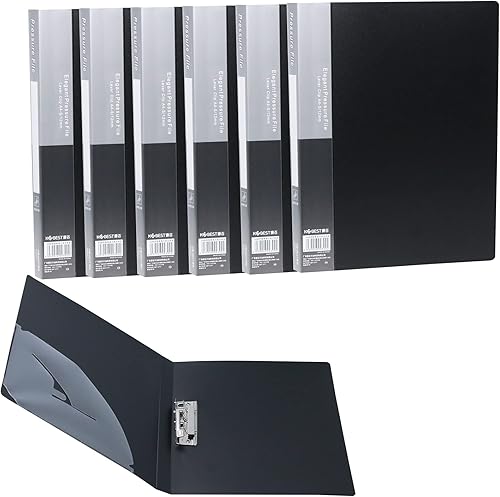 Paquete de 6 carpetas de plástico sin perforaciones, tamaño A4, carpeta de archivos de clip doble fuerte, cubierta de informe de 8.5 x 11 pulgadas,