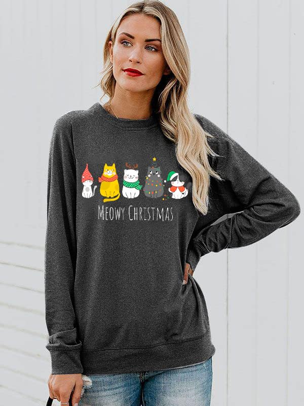 Christmas Sweatshirts For Women Cute Cat Shirts Ugly Christmas Shirt Funny Xmas Long Sleeve Holiday Pullover Tops 2 Christmas Sweatshirts For Women Cute Cat Shirts Ugly Christmas Shirt Funny Xmas Long Sleeve Holiday Pullover Tops - Image 3