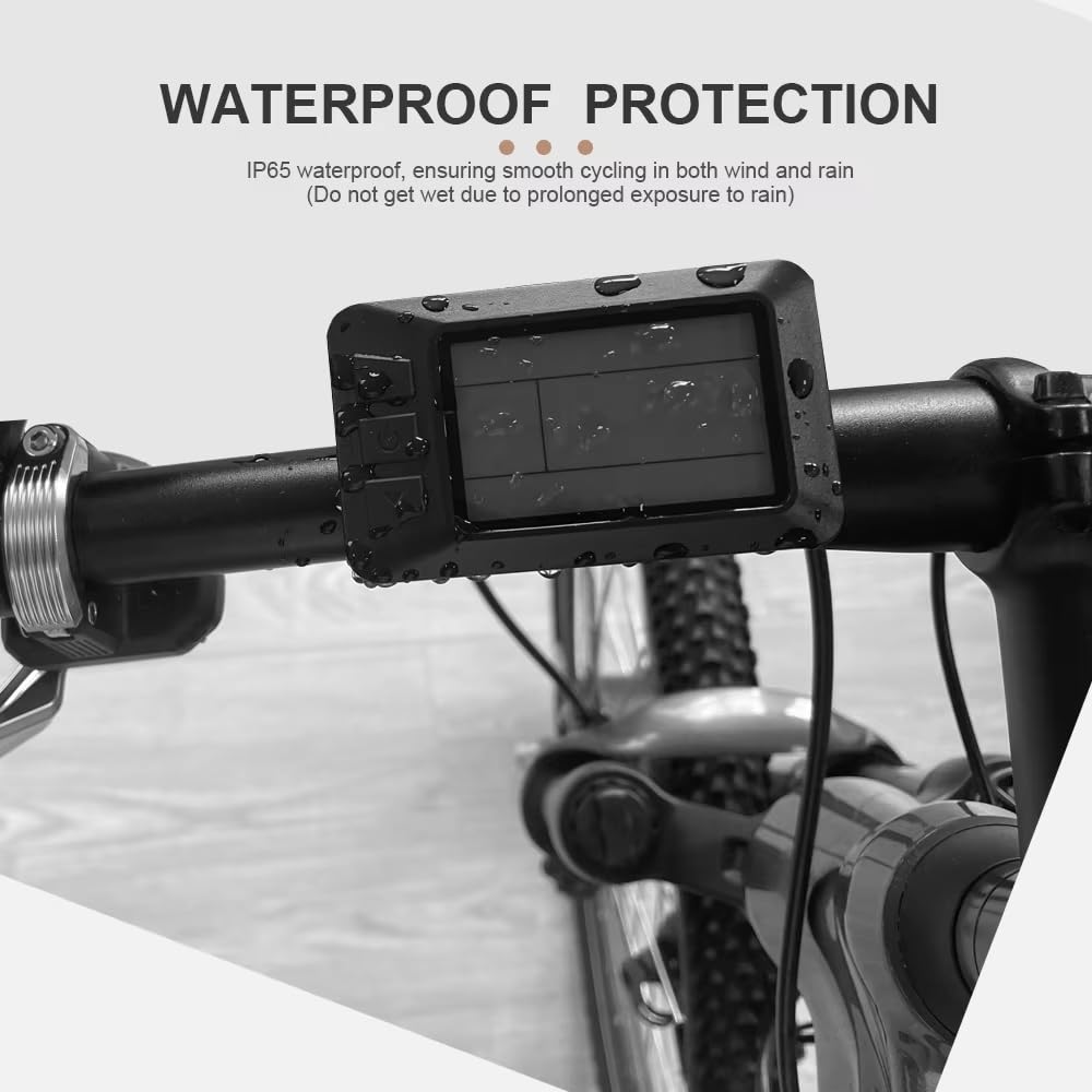 KT-LCD7U - Medidor de pantalla LCD eléctrica de plástico con conector impermeable, puerto de carga USB de 24 V, 36 V, 48 V, para modificación de bicicleta eléctrica