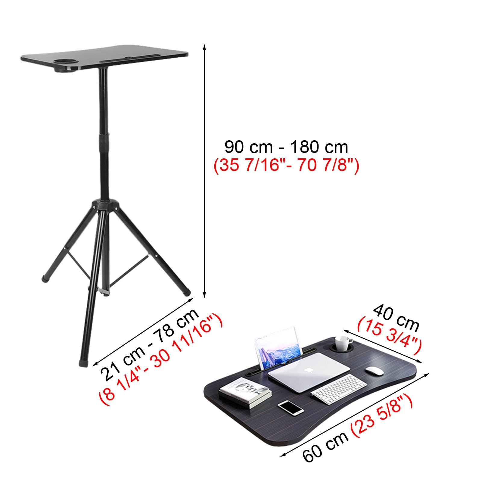 Regulowane aluminiowe podium, składany stojak na mównicę z uchwytem na kubek i przegródką na karty, biurko na laptopa do biura/seminariów/sal konferencyjnych