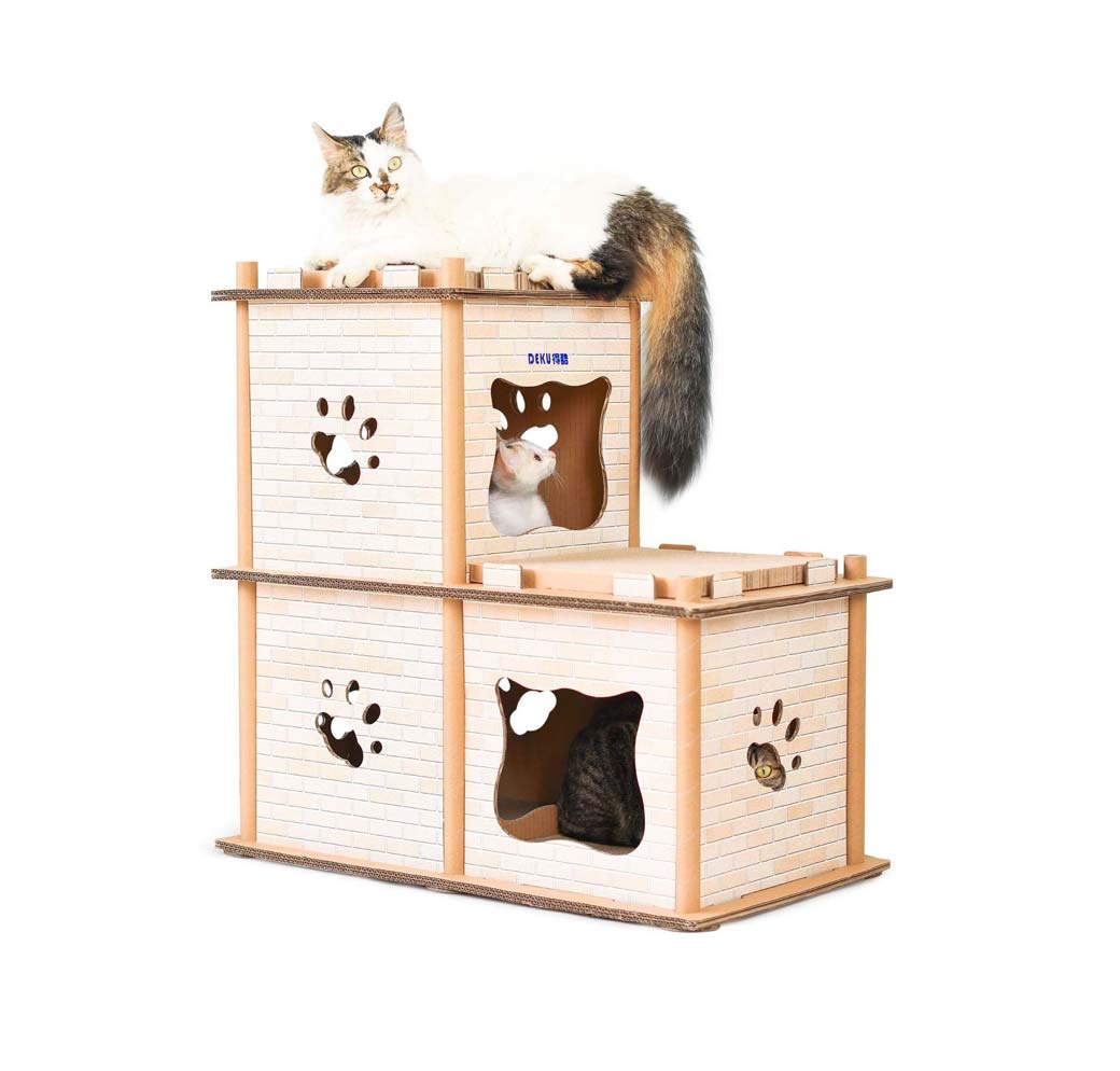 Buy Lindou Cat Toys Mansion Cardboard Cat Houses,scratching Pads For