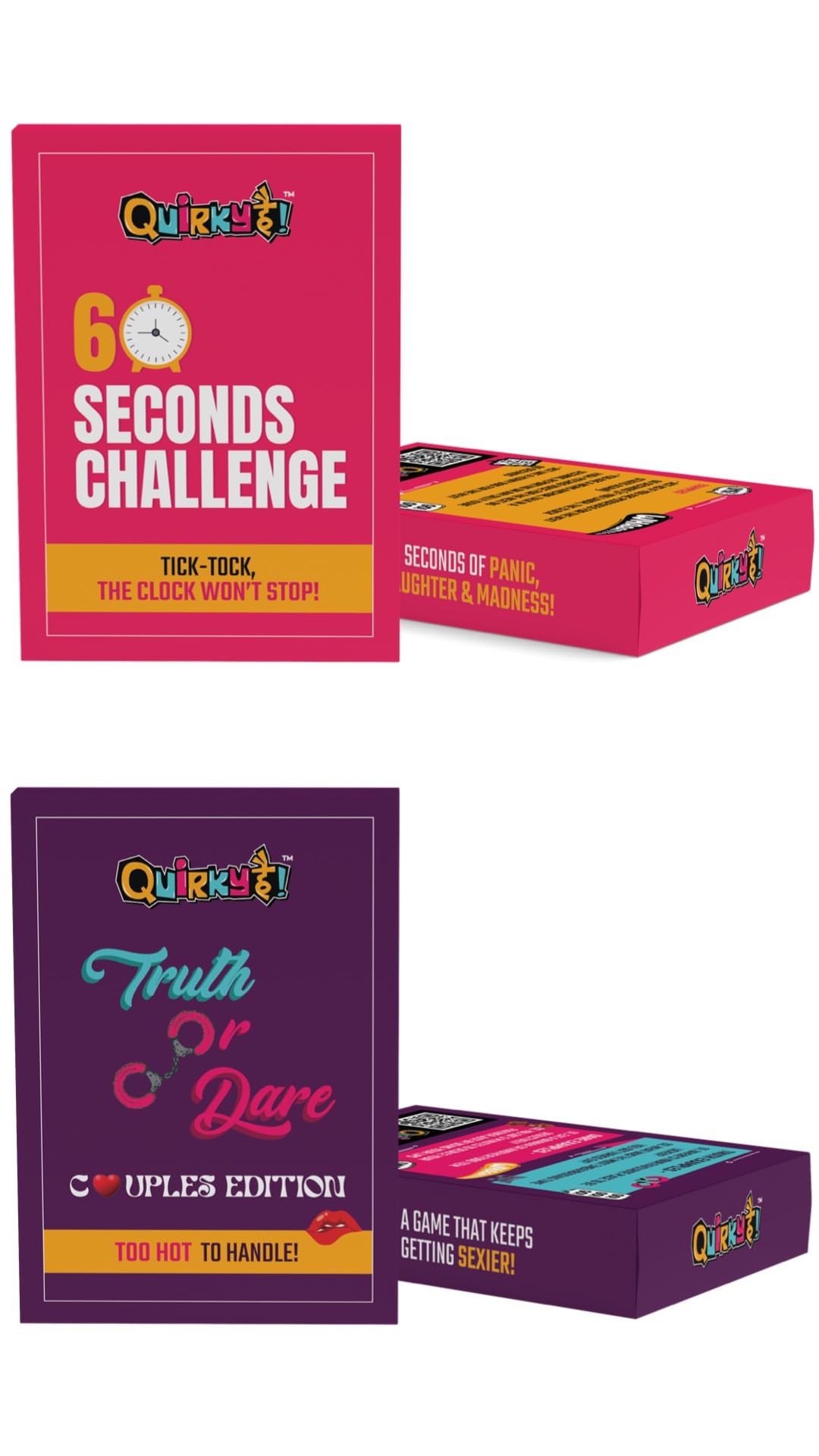 Gangaur Truth Or Dare Couples Edition + 60 Seconds Challenge - Combo Of 2 Party Card Games With Pack Of 50 Cards Each