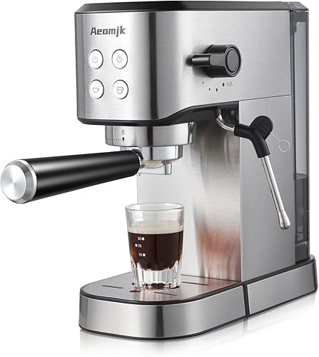Aeomjk Máquina de café expreso, 20 bares, máquina de café expreso profesional con espumador de leche, máquina de café expreso para capuchino, café