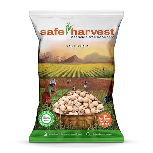 Safe Harvest Pesticide-Free Kabuli Chana | Vegan | Gluten Free - 1kg