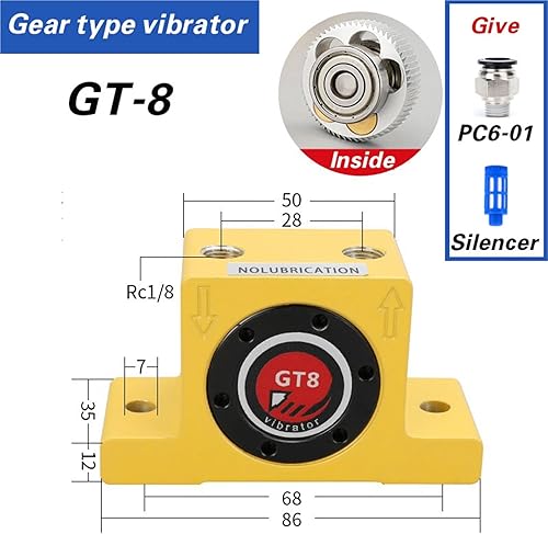 Miniatura 2 de 1Pcs Pneumatic oscillator vibrator turbine vibrator GT4 GT8 GT10 GT16 GT25 GT30K8 K13 K16 K30(GT-8)