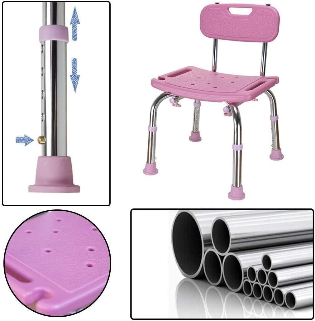Asiento de baño de diseño Antideslizante, para Personas Mayores, sillas de Ducha para discapacitados con Respaldo, Bancos de Altura Ajustables, Asiento de bañera, Taburete de Ducha