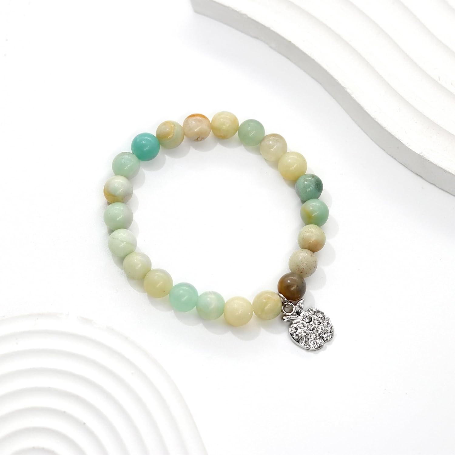 AILUOR Teacher Appreciation Gifts, Personalized Teacher Gifts Natural Stone Bracelet Teacher Gifts for Women, Thank You Gifts for Teacher End of Year Teacher Gifts Meaningful Gifts with Gift Message Card - Image 2