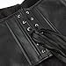 SHYMMUO Women Black Leather Corset Tops Sexy Strapless Crop Top Boned Bustier Bra XL