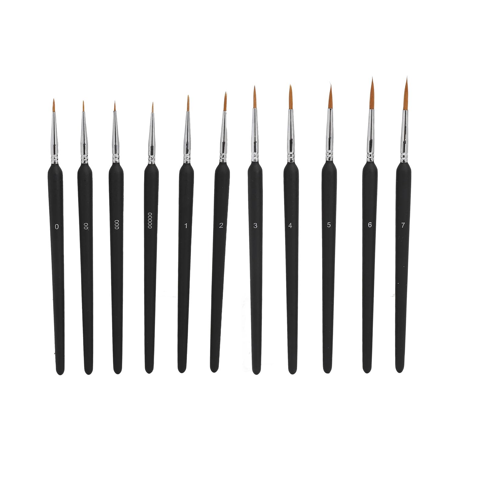Natudeco 11pcs Detail Paint Brushes Set Soft Texture Thin Tip Fine Paint Brushes Wooden Miniature Brushes for Detailing Art Painting