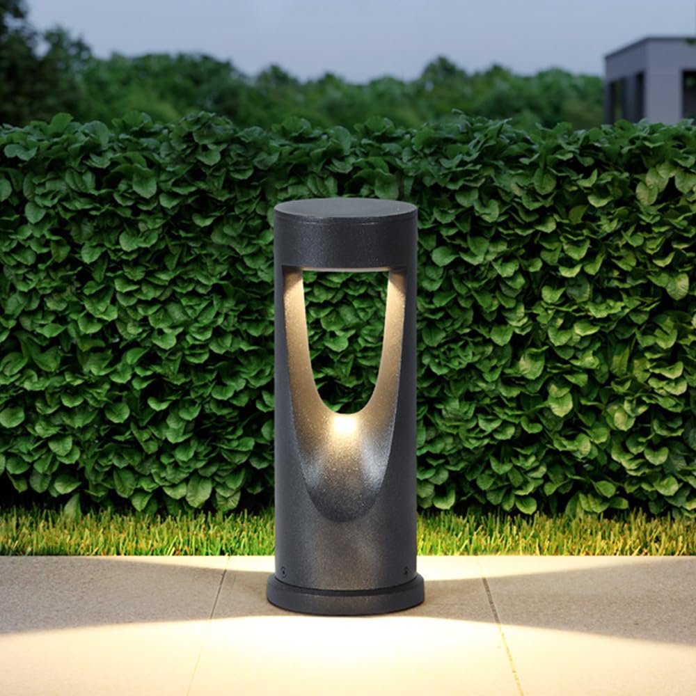 HELCEKOU Modern Landscape Path Light Outdoor Pathway 3000K Luxury Aluminum Bollard Lighting IP54 Waterproof for Garden Driveway Courtyard Porch Balcony