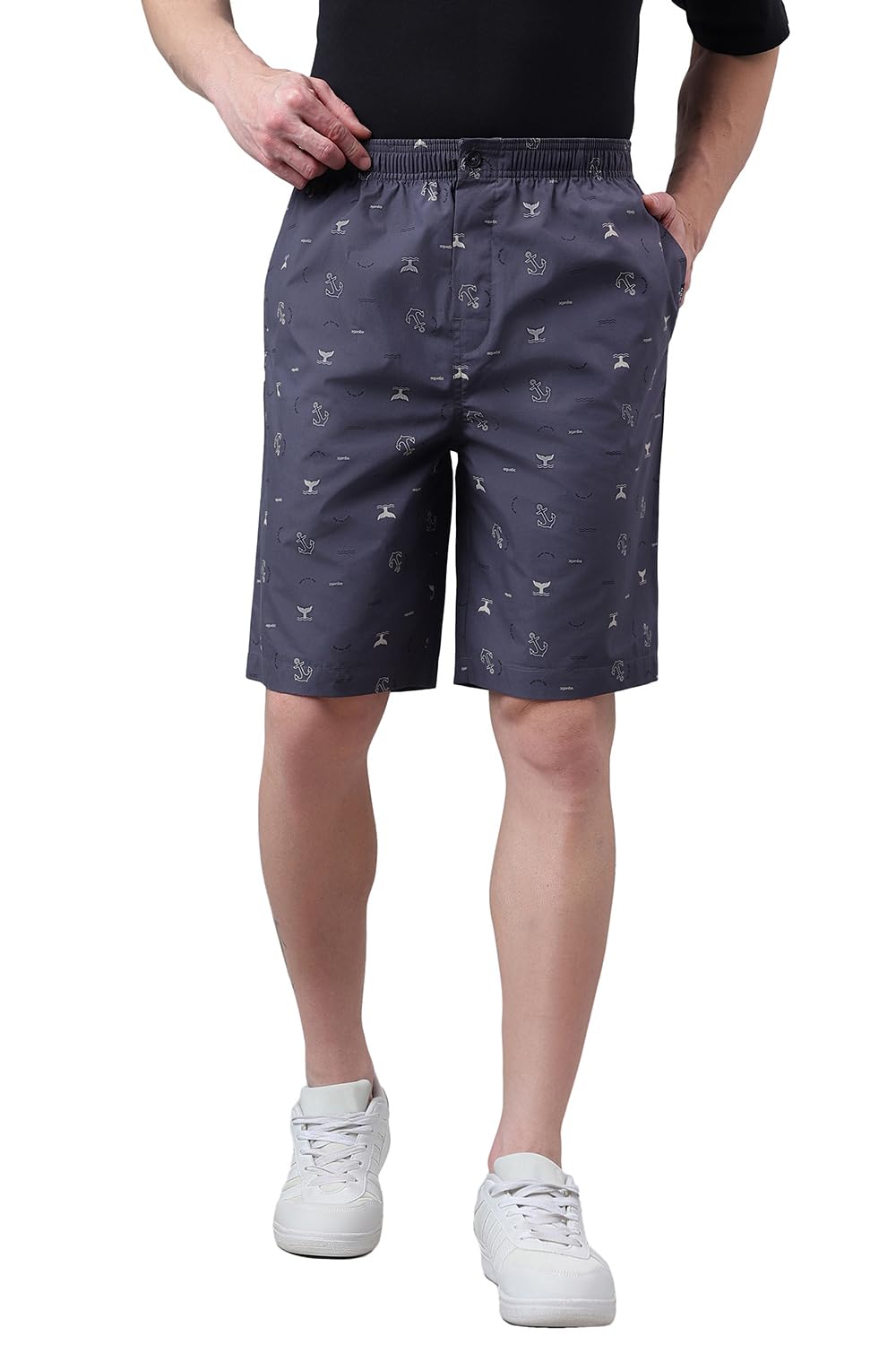 Van Heusen Men Athleisure Printed Combed Cotton Lounge Shorts - Regular Fit, Functional Pockets, Elasticized Waist-picture-16