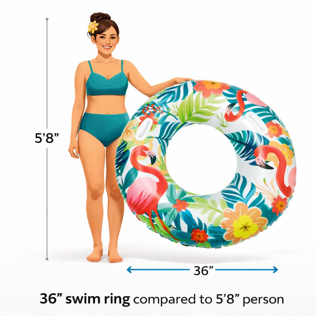 Flamingo Pool Float - Large Inflatable Ring -9