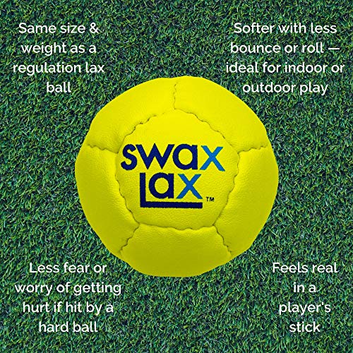 Swax Lax Lacrosse Training Ball - Indoor Outdoor Practice Less Bounce & Rebounds (Yellow) #TOP2