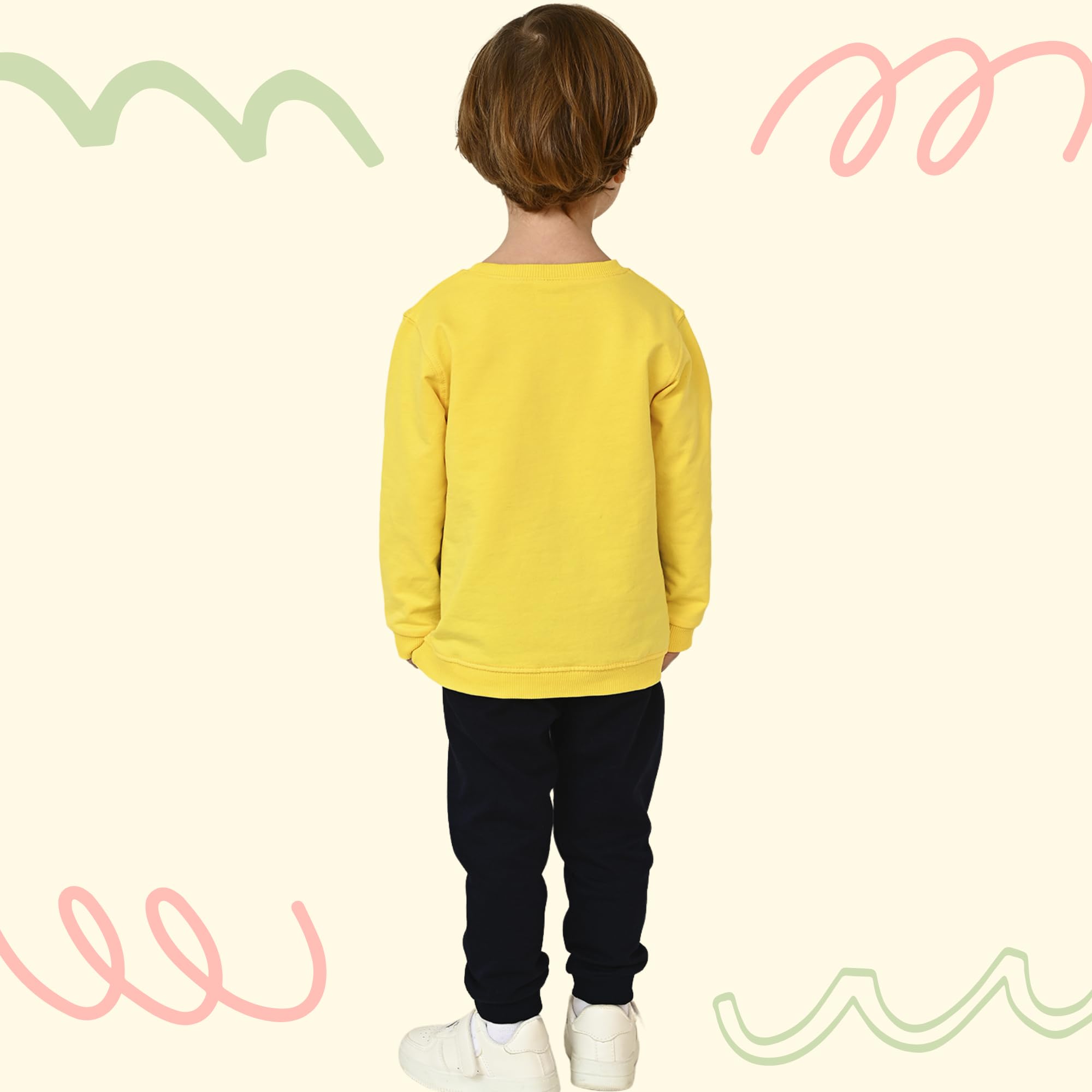 deiko Set di vestiti per bambini e bambine, unisex, 100% cotone, per bambini, maglietta e pantaloni, 2 pezzi, maglia a maniche lunghe e pantaloni con tasche
