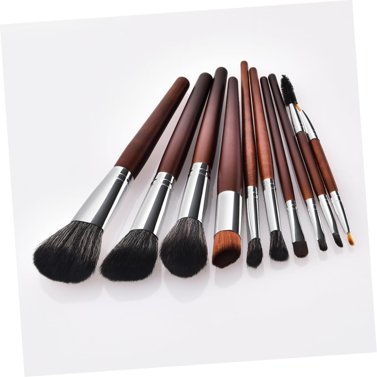 FRCOLOR Set Di 2 Pennelli Per Il Trucco Di Pennello Per Fard Con Manico in Legno E Setole in Nylon Per Donna 10 Pezzi*2