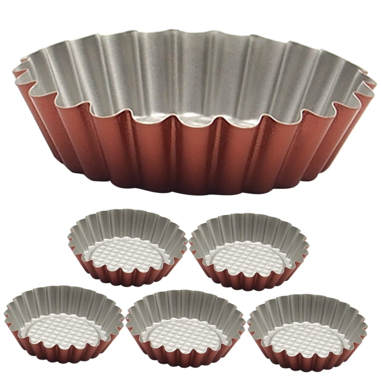 PRETYZOOM Pcs Mini Egg Tart Flower Shaped Tart Pans Baking Nonstick Easy to Clean for Family Dinners