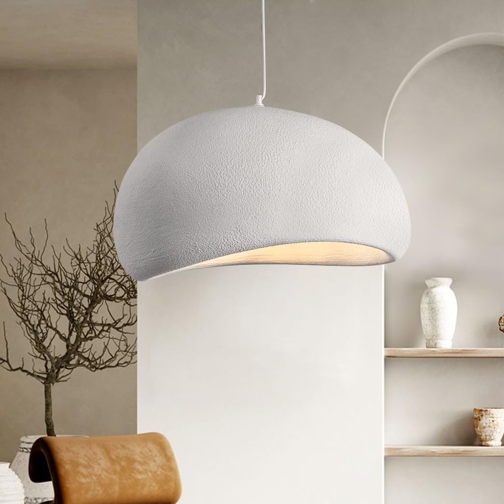 AHQX Modern Wabi-sabi Style Chandelier Dining Room Hanging lamp e27 Height Adjustable Ceiling Pendant Light Minimalist Creative Design Living Room Bedroom bar Interior Lighting White(A,50cm)