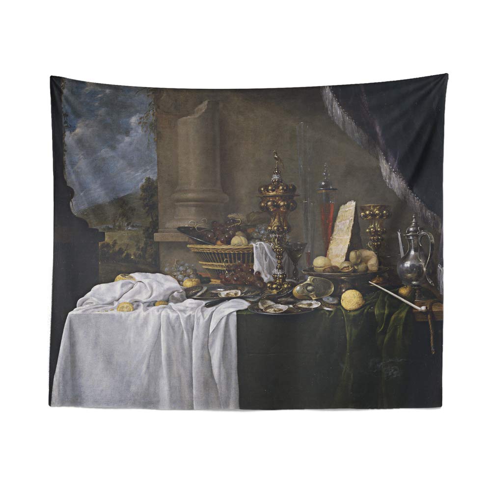 BQEE Tapestry Wall Hanging,Oil Painting Blanket Home Décor Ceiling Tapestries for Bedroom Living Room Dorm wall cloth wall decoration (59” x 79”, 64)