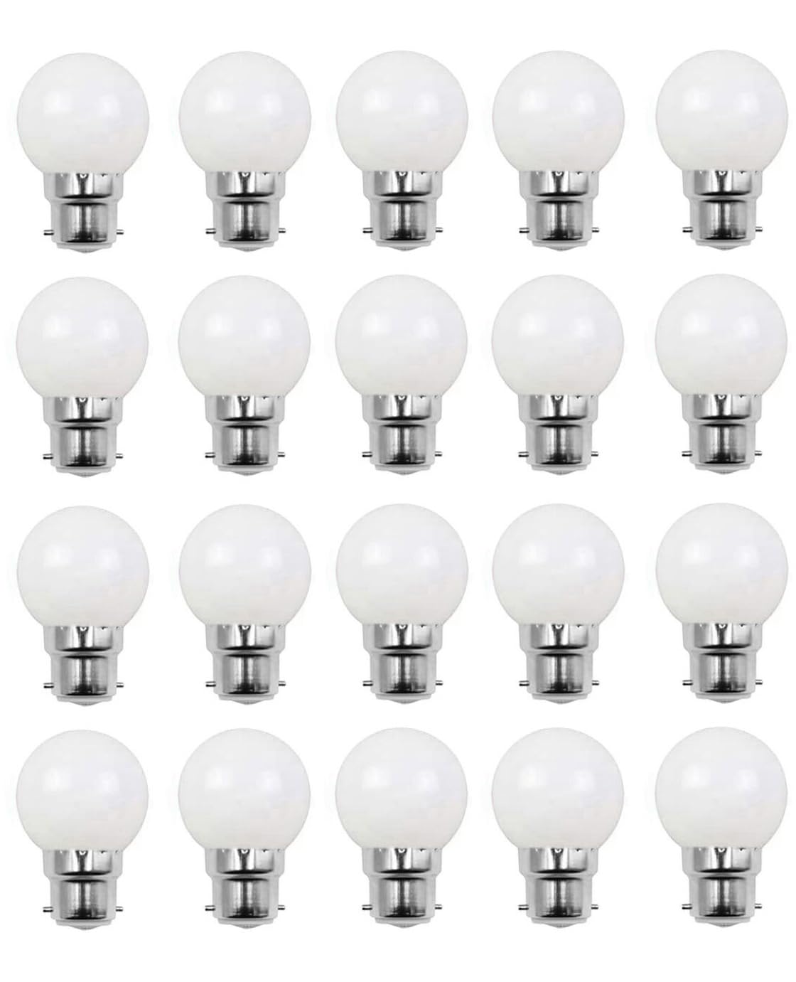 Aiwerttes 20-Pack B22 Bayonet Bulbs 2W G45 Mini Glof LED Light Bulbs (20W Equivalent) Bulb 220V Energy Efficient for Party Garland Decoration(Cold White)