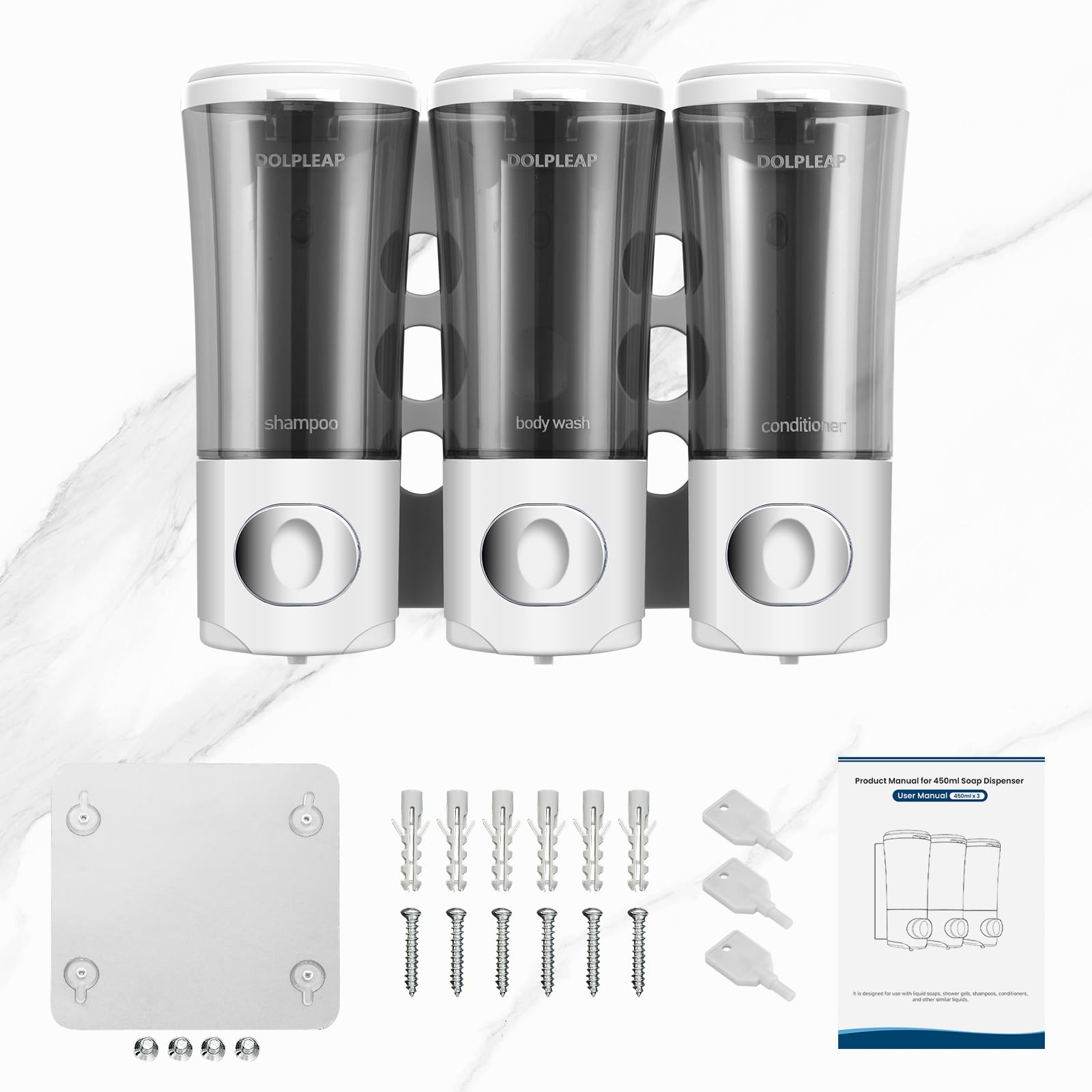 Amazon.com: Shampoo Conditioner Body Wash Dispenser No Drill