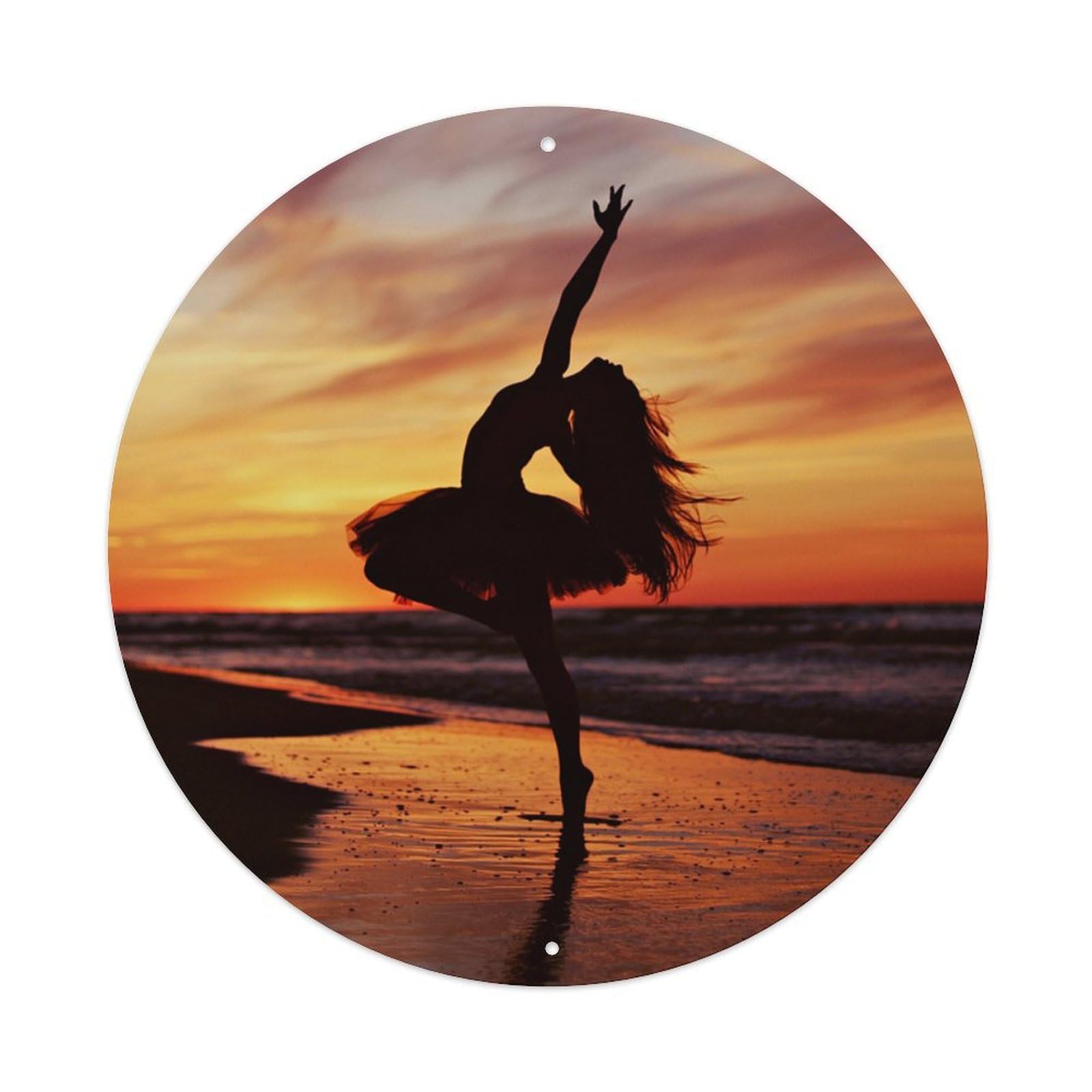 Ballet Dancer Sunset Silhouette Photography Metal Tin Sign