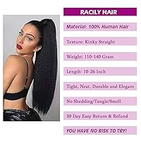 Vista 14 de Human Hair Water Wave Drawstring Ponytail Extensions - Natural Black Corn Wave for Black Women - Clip in Extensions (20")